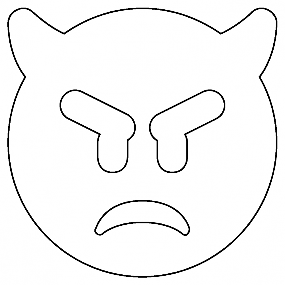 Angry Face with Horns Emoji coloring page - ColouringPages