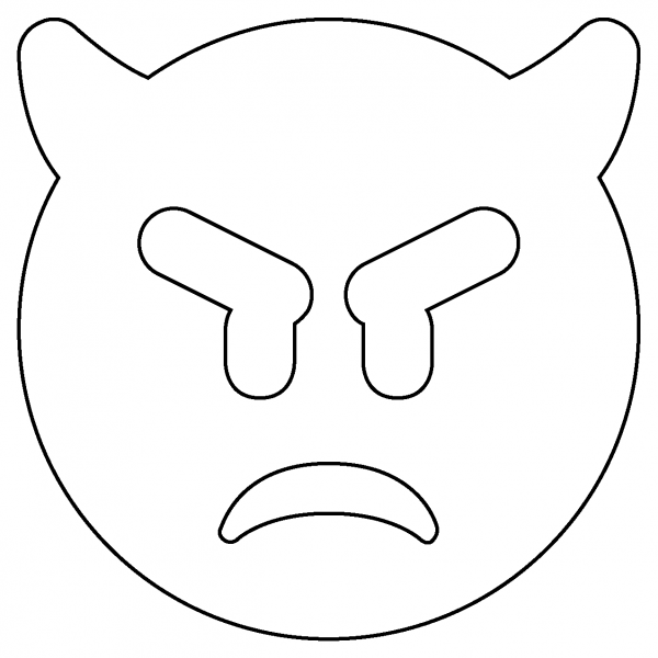 Angry Face with Horns Emoji coloring page image