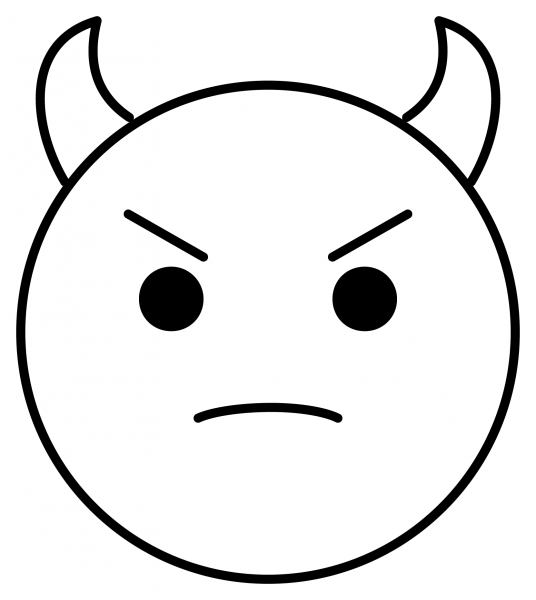 Angry Face with Horns Emoji coloring page image