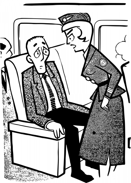 Angry Flight Attendant coloring page image