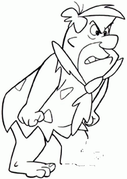 Angry Flinstone  coloring page image