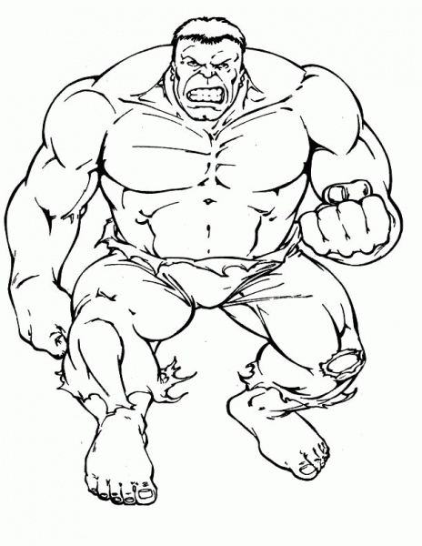 Angry Hulk  coloring page image