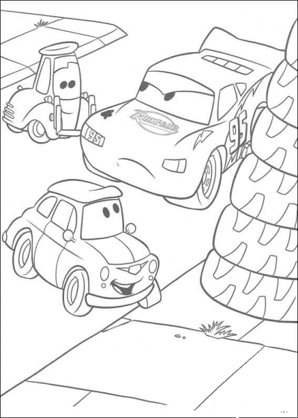 Angry McQueen coloring page image