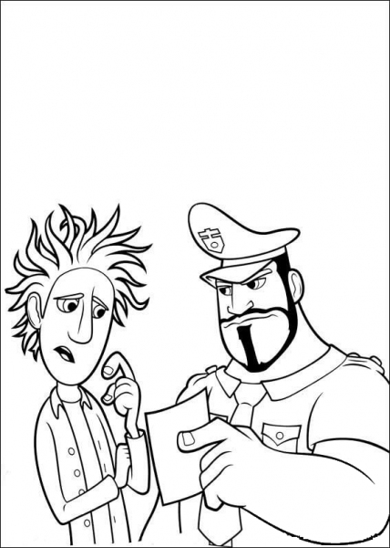 Angry Officer  coloring page image