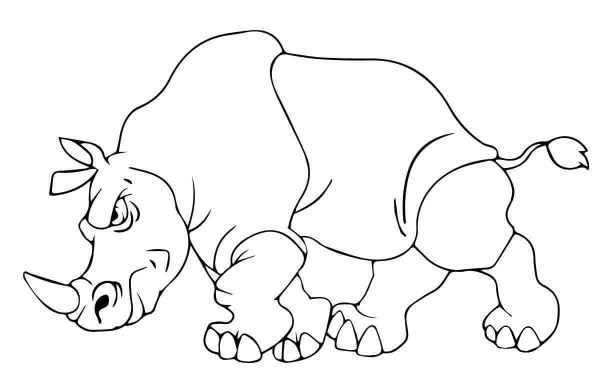 Angry Rhino coloring page image