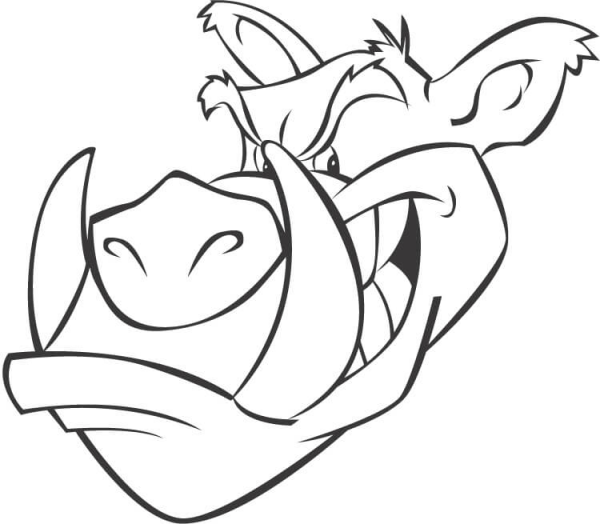 Angry Wild Boar  coloring page image