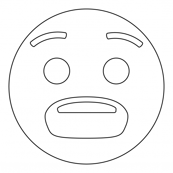 Anguished Face coloring page image
