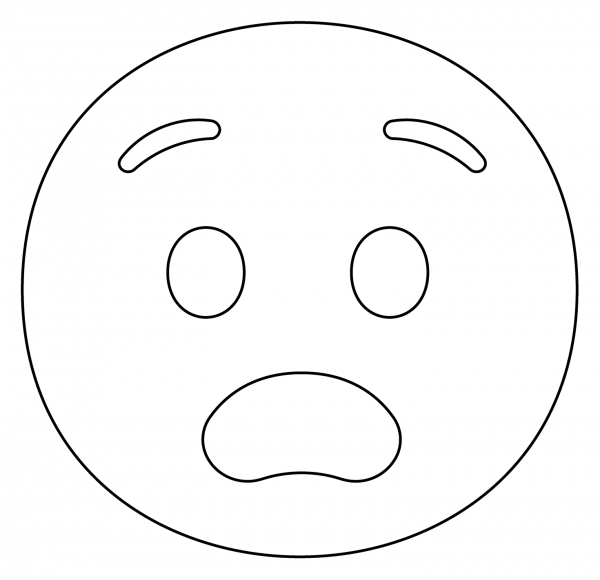 Anguished Face Emoji coloring page image