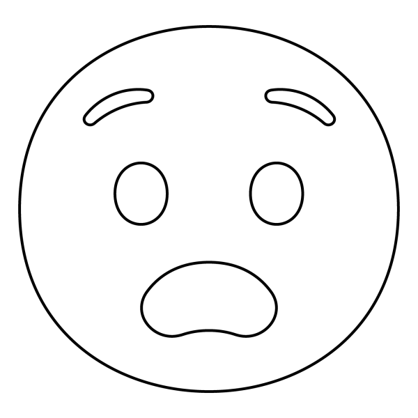 Anguished Face Emoji coloring page image