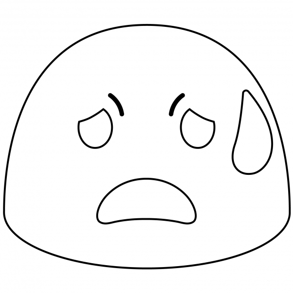 Anguished Face Emoji coloring page image