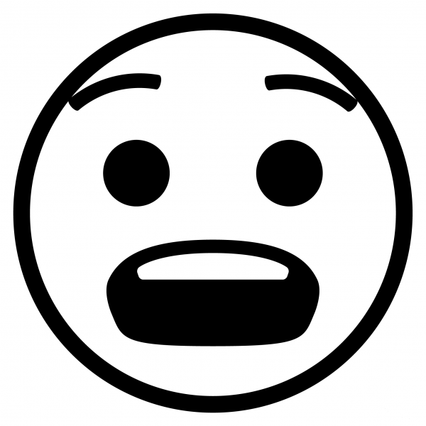 Anguished Face Emoji coloring page image