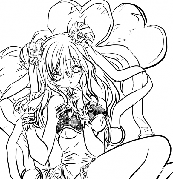 Anime Girl by Gabriela Gogonea coloring page image