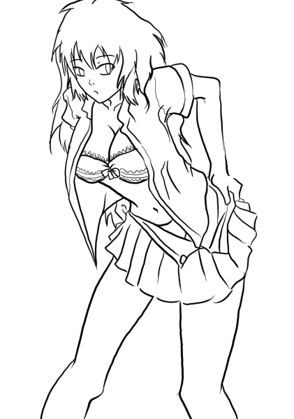 Anime Girl by Gabriela Gogonea coloring page image
