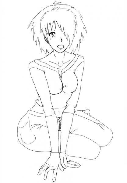 Anime Girl Character by Gabriela Gogonea coloring page image