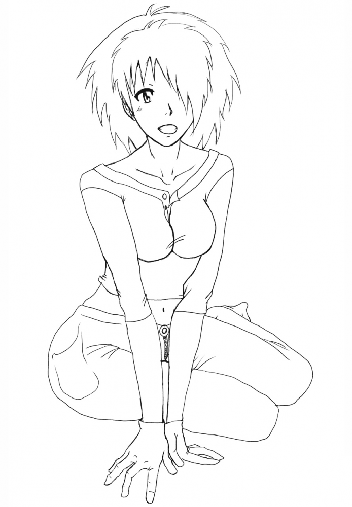 Anime Girl Character By Gabriela Gogonea Coloring Page Colouringpages