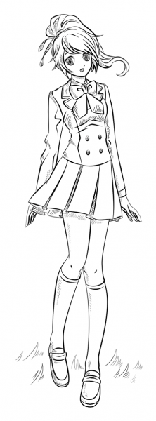Anime Girl coloring page image