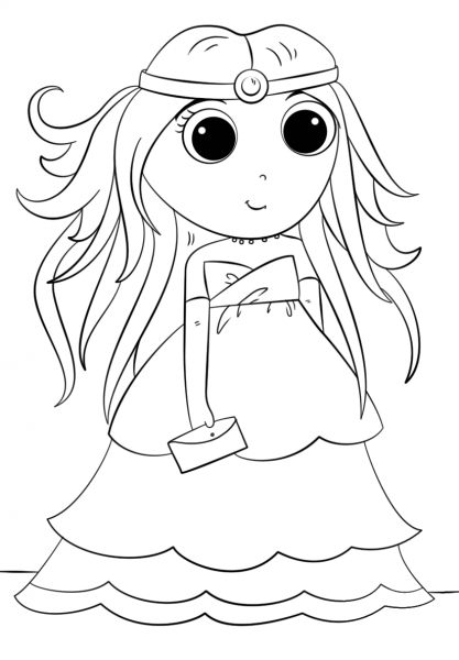 Anime Princess coloring page image