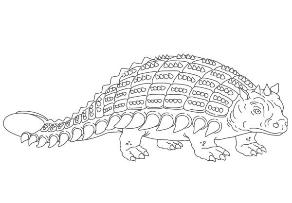 Ankylosaurus Armored Dinosaur coloring page image