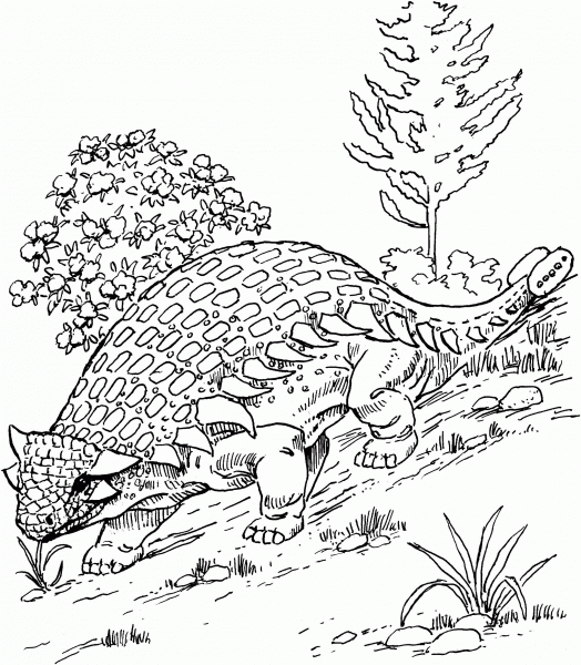 Ankylosaurus coloring page image
