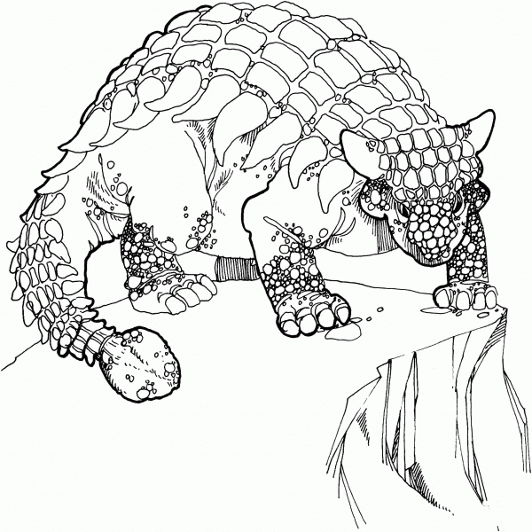 Ankylosaurus Cretaceous Period Dino coloring page image