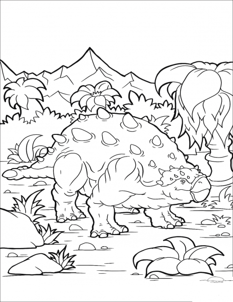 Ankylosaurus Dino coloring page image