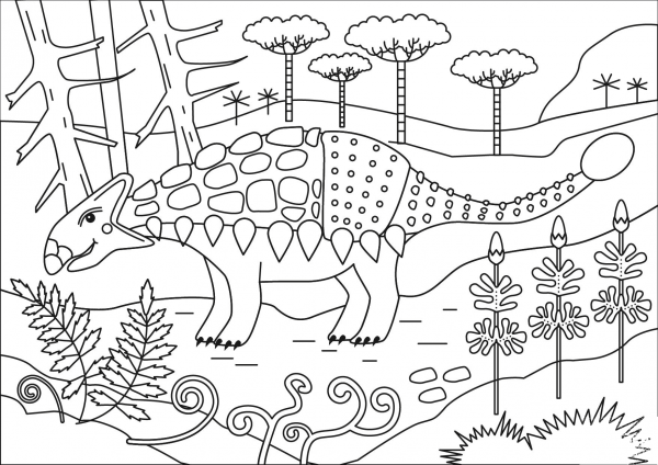 Ankylosaurus Dinosaur coloring page image