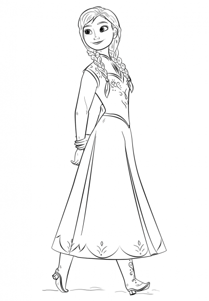 Anna from the Frozen Movie coloring page image