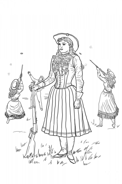 Annie Oakley coloring page image