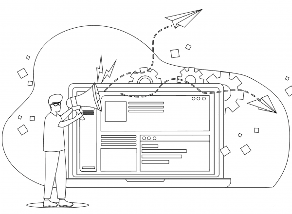 Announcement Infographics coloring page image