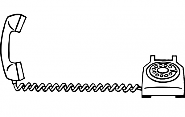 Answered Rotary Phone coloring page image