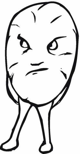 Anthropomorphic Potato Illustration coloring page image