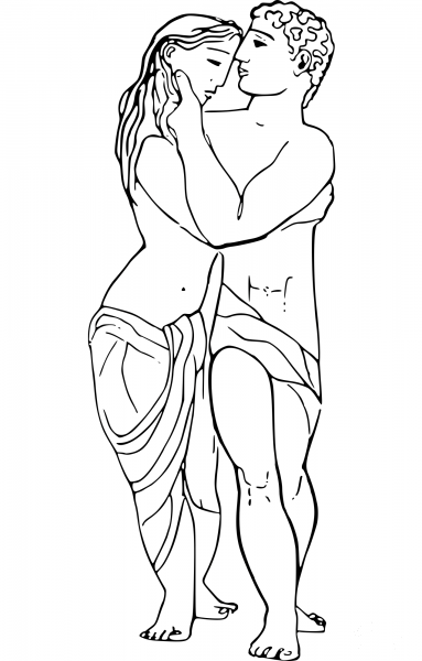 Antique Lovers coloring page image
