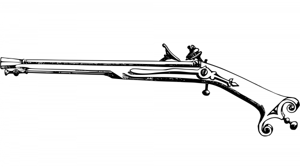 Antique Pistol coloring page image