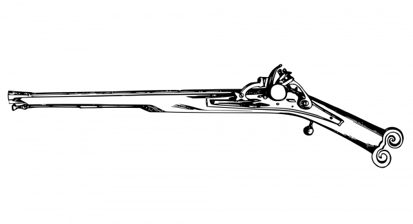 Antique Pistol coloring page image