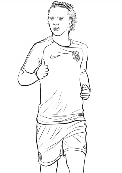 Antoine Griezmann coloring page image