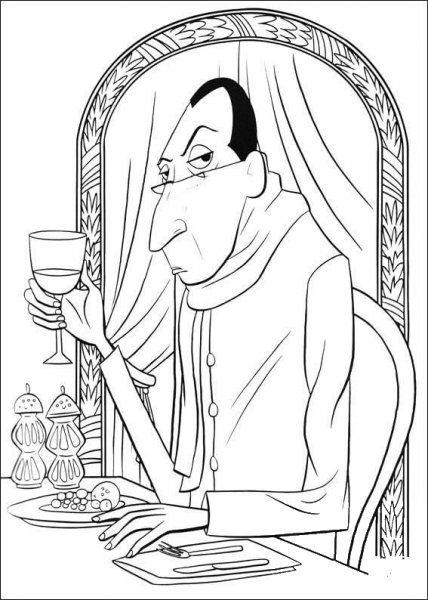 Anton Ego Is Having Lunch  coloring page image