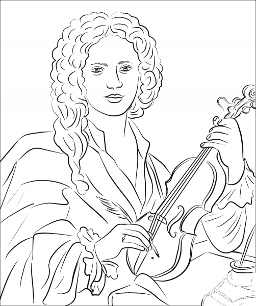 Antonio Vivaldi coloring page image