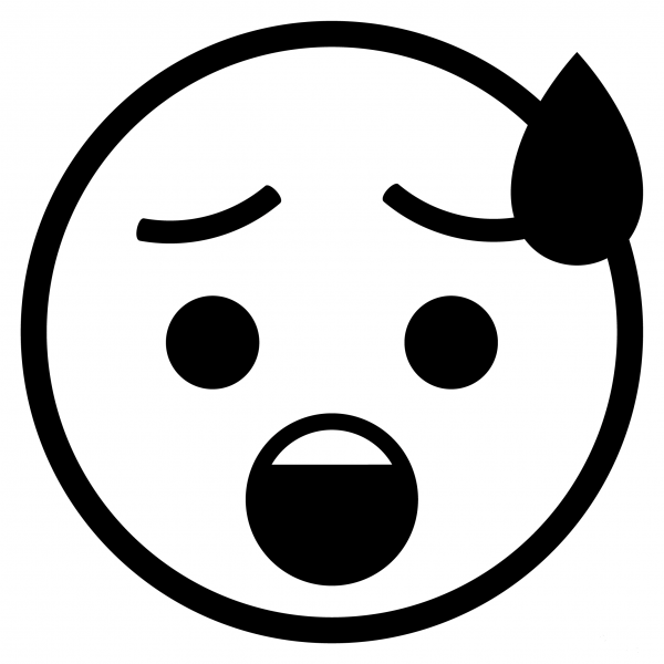 Anxious Face with Sweat Emoji coloring page image