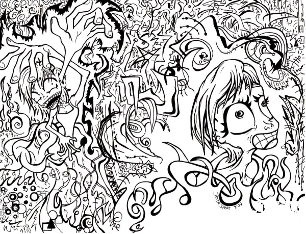Anxious Feelings Doodle coloring page image