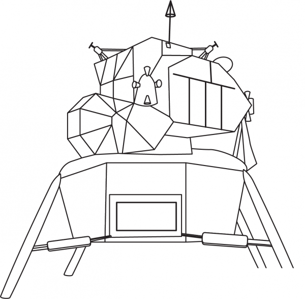 Apollo 11 Lunar Module Eagle coloring page image