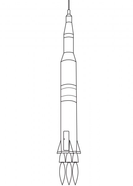 Apollo 11 Rocket coloring page image
