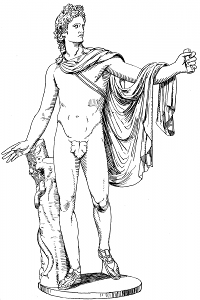 Apollo Statue coloring page image