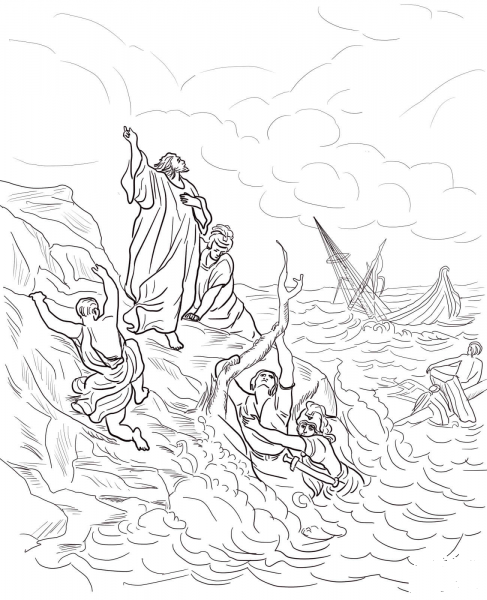 Apostle Paul Shipwrecked coloring page image