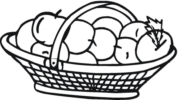 Apple Basket  coloring page image
