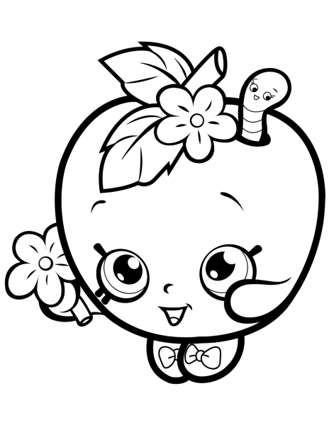 Apple Blossom Shopkin coloring page image