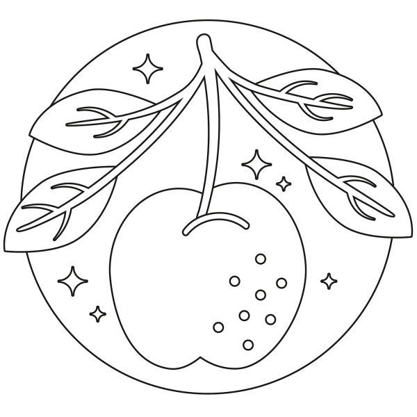 Apple coloring page image