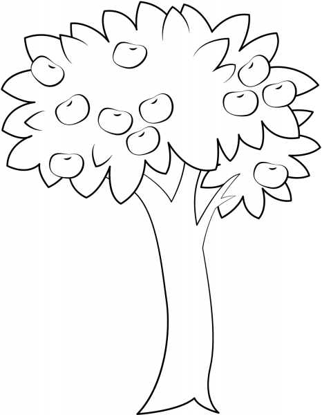 Apple Tree coloring page image