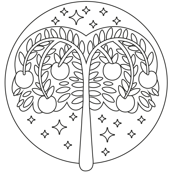 Apple Tree coloring page image