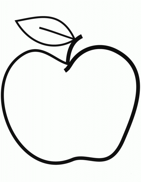 Apple with Leaf coloring page image