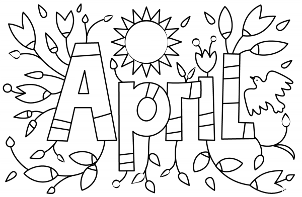 April coloring page image
